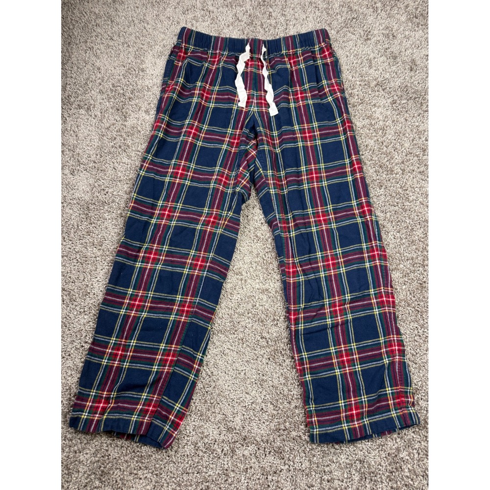 J. Crew Plaid Pajama Pants Small Navy Red Tartan Sleepwear Drawstring Loungewear